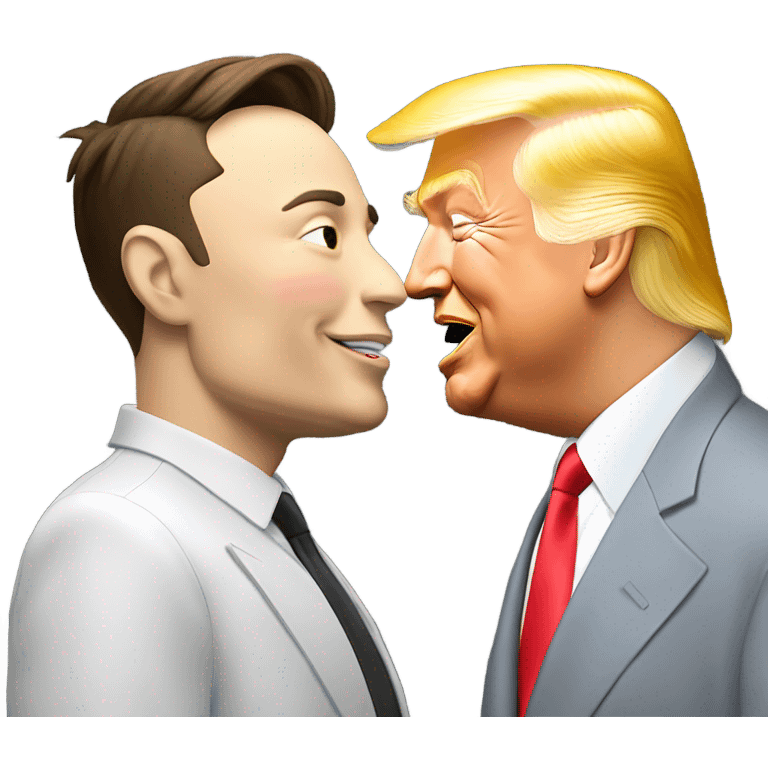 elon musk kissing donald trump emoji