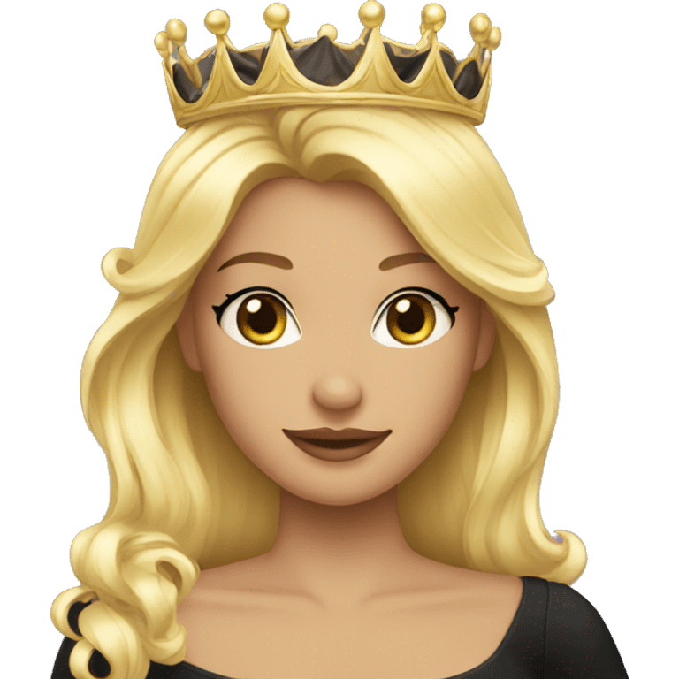 Black dress princess blonde crown emoji