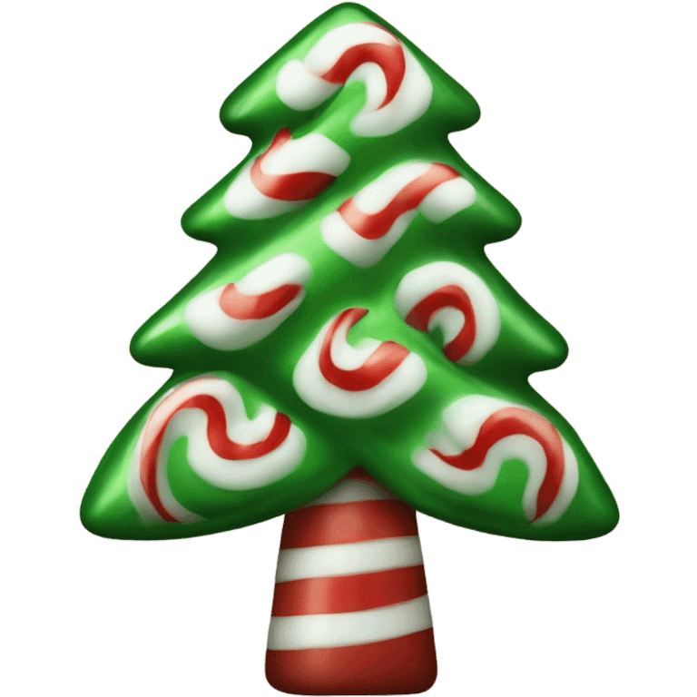 Peppermint candy with tree emoji