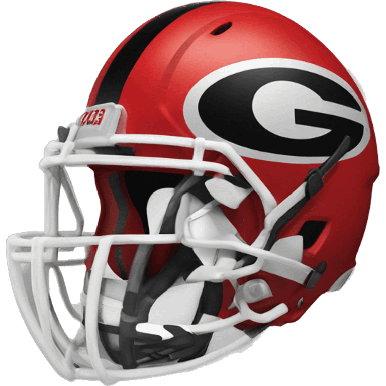 Man with football helmet Georgia bulldogs emoji