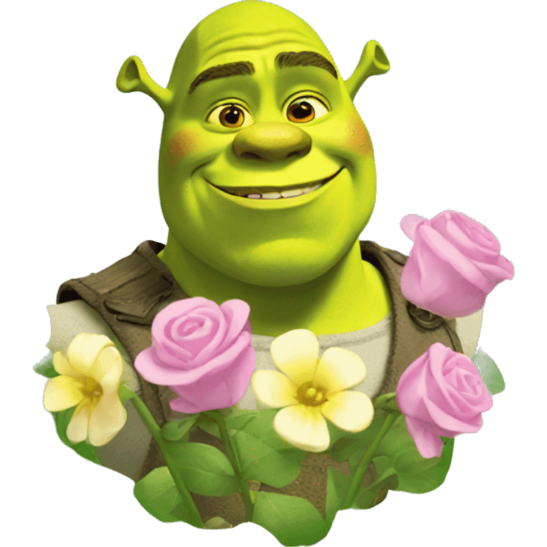 shrek and flowers emoji