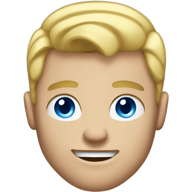 Blonde blue eyed muscular man emoji