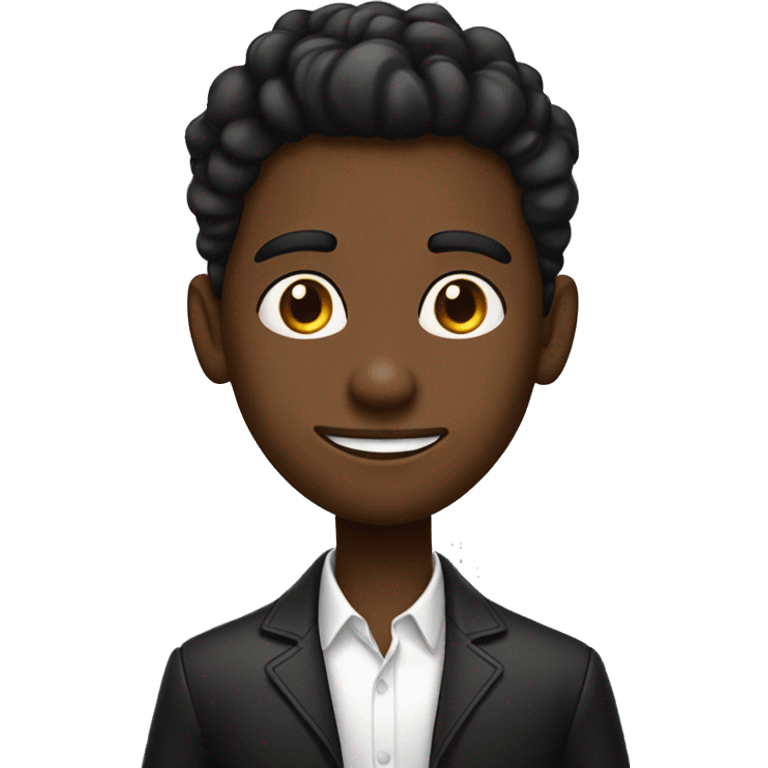 Un chico de 14 años de pelo negro y ojos cafes todo vestido de negro. Piel blanca emoji