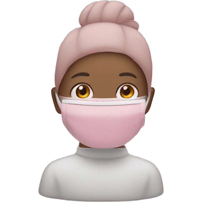 Pink fabric face mask emoji