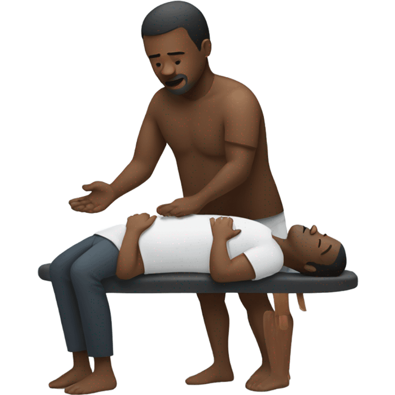 Black man getting a massage emoji