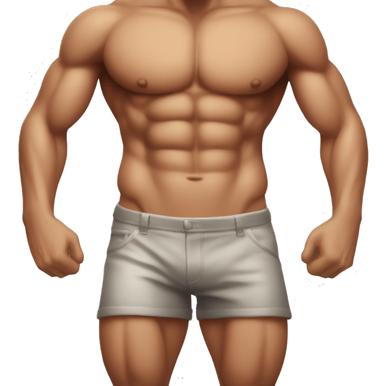 muscular male abs and thighs emoji