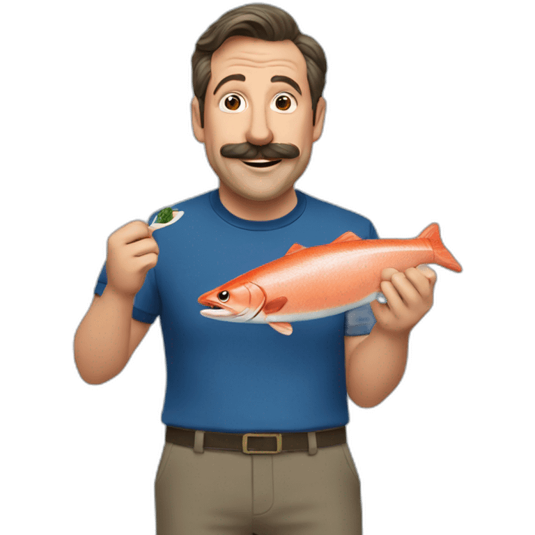 Ted lasso eating salmon emoji