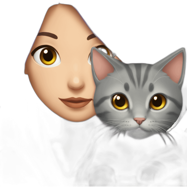 Katarina and gray kitten emoji