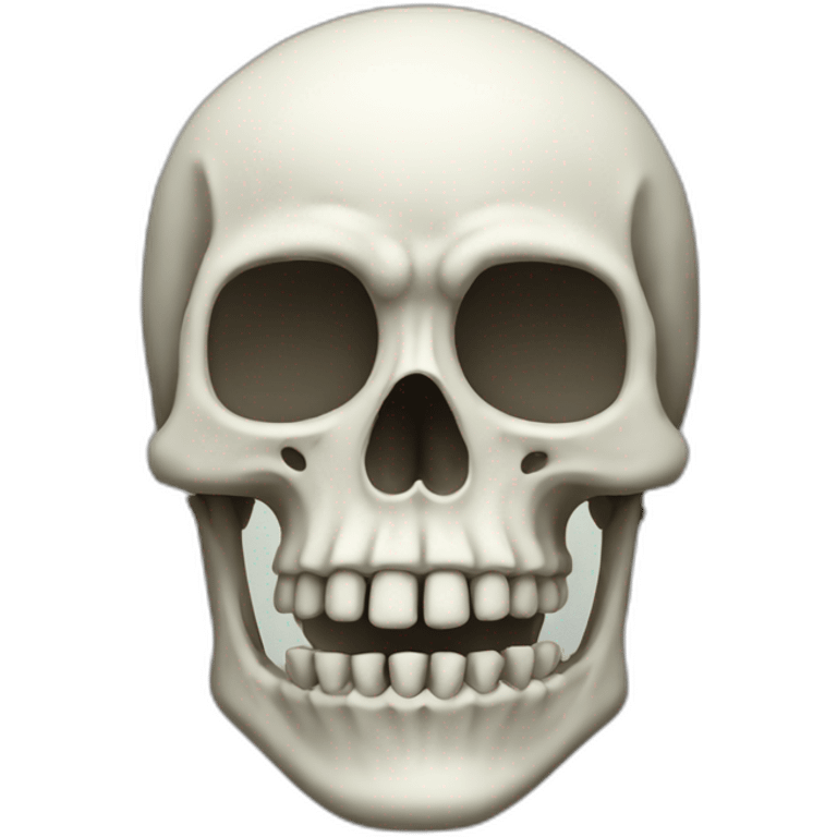 White cursed skeleton head emoji