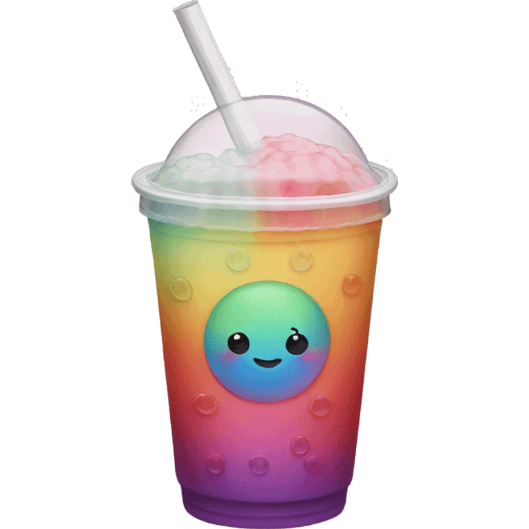 rainbow bubble tea emoji