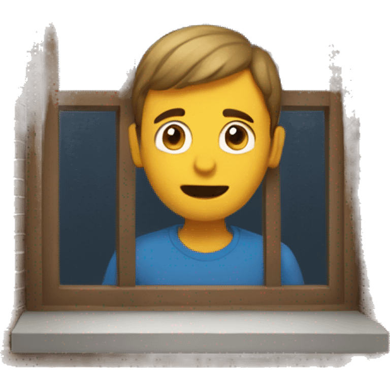 A guy looking outside a window  emoji