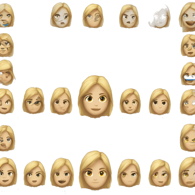 Realistic blonde woman with  narrow waist and wide hips emoji