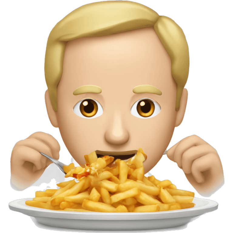 Vladimir Poutine qui mange une poutine  emoji