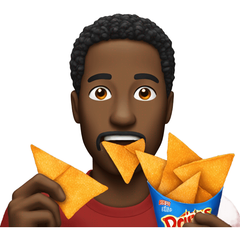 Black man eating Doritos emoji