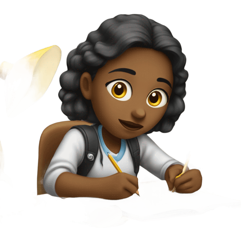 Girl doing homework  emoji