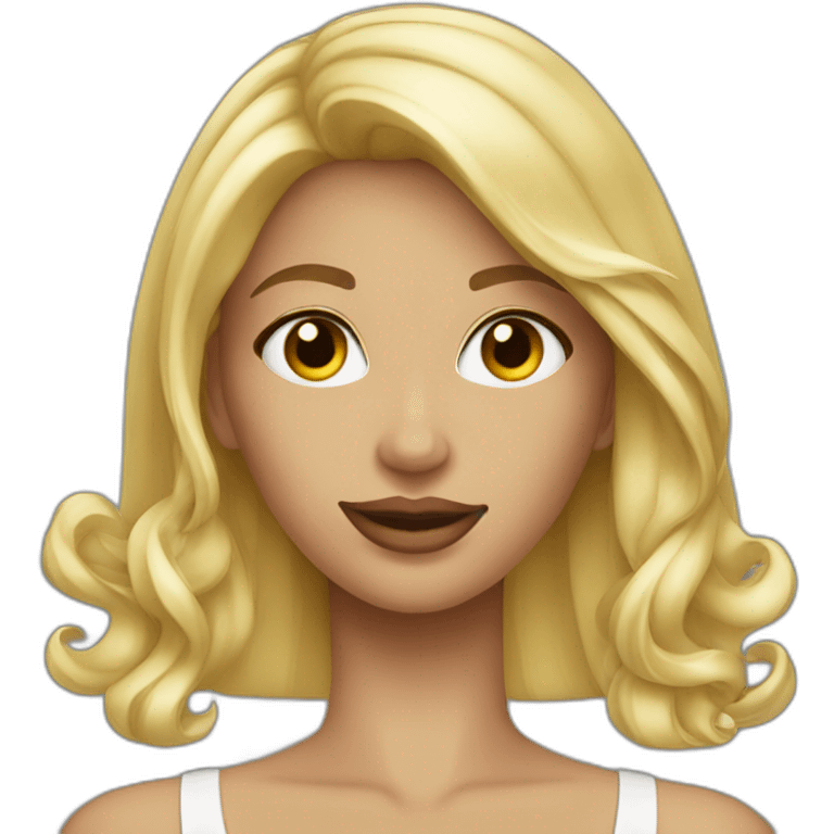 Sexy blonde médium hair emoji