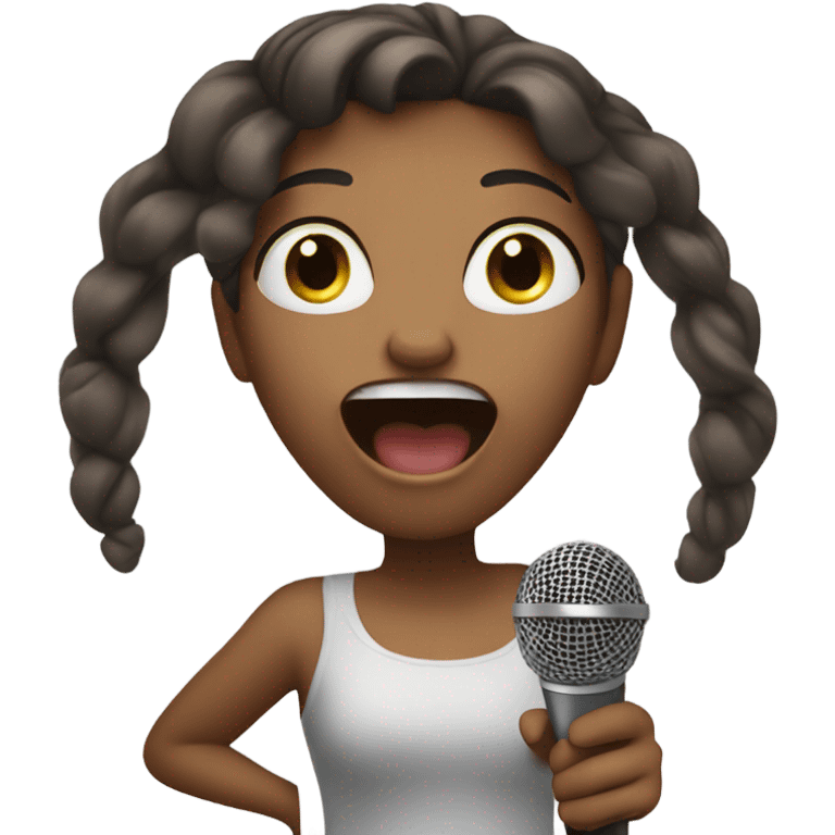 Girl singing karaoke emoji