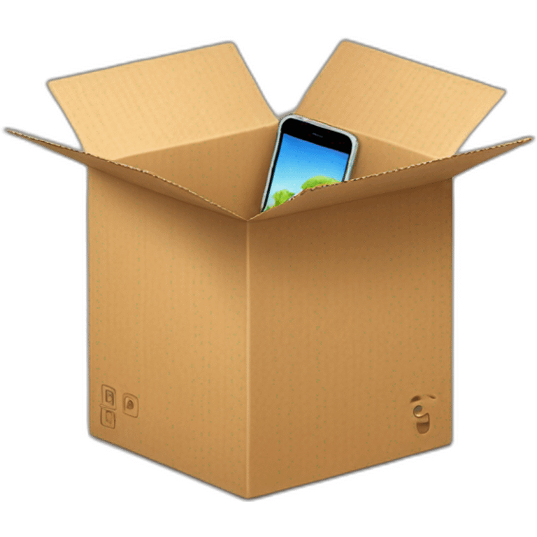 iphone in a cardboard box emoji