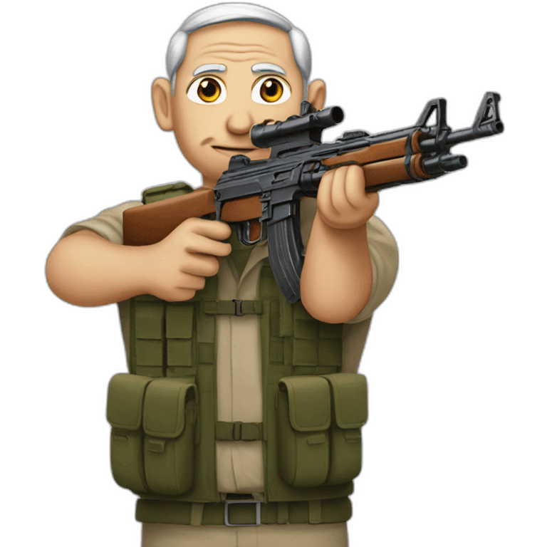 Netanyahu holding an AK-47 emoji