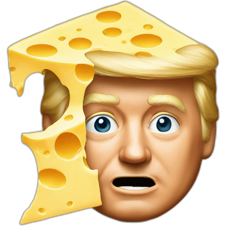 trump with cheese on his face emoji