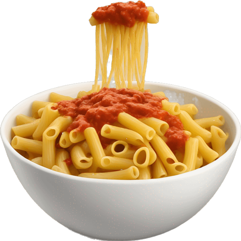 Pasta with sauce in bowl  emoji