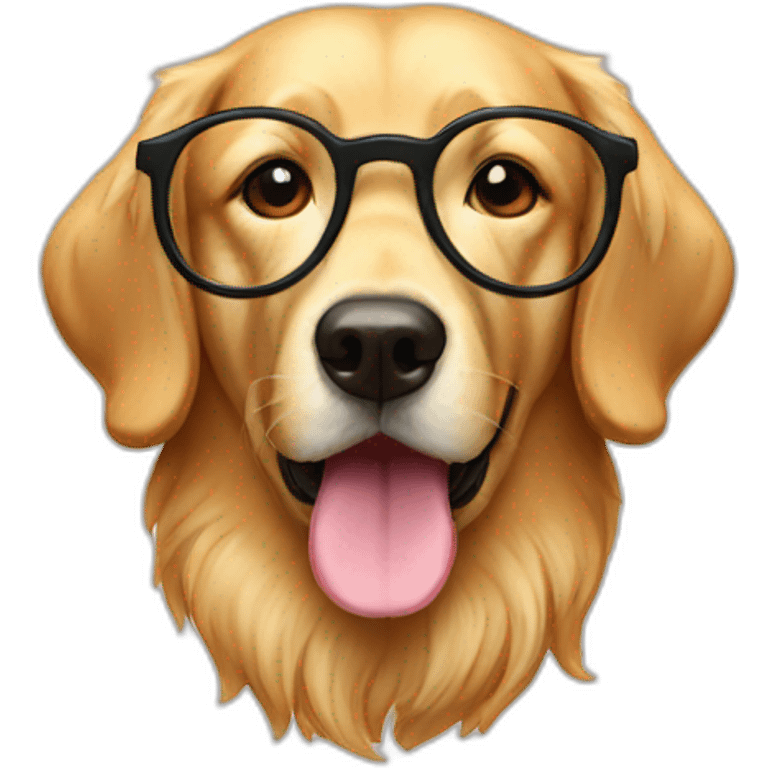 a golden retreiver with spectacles emoji