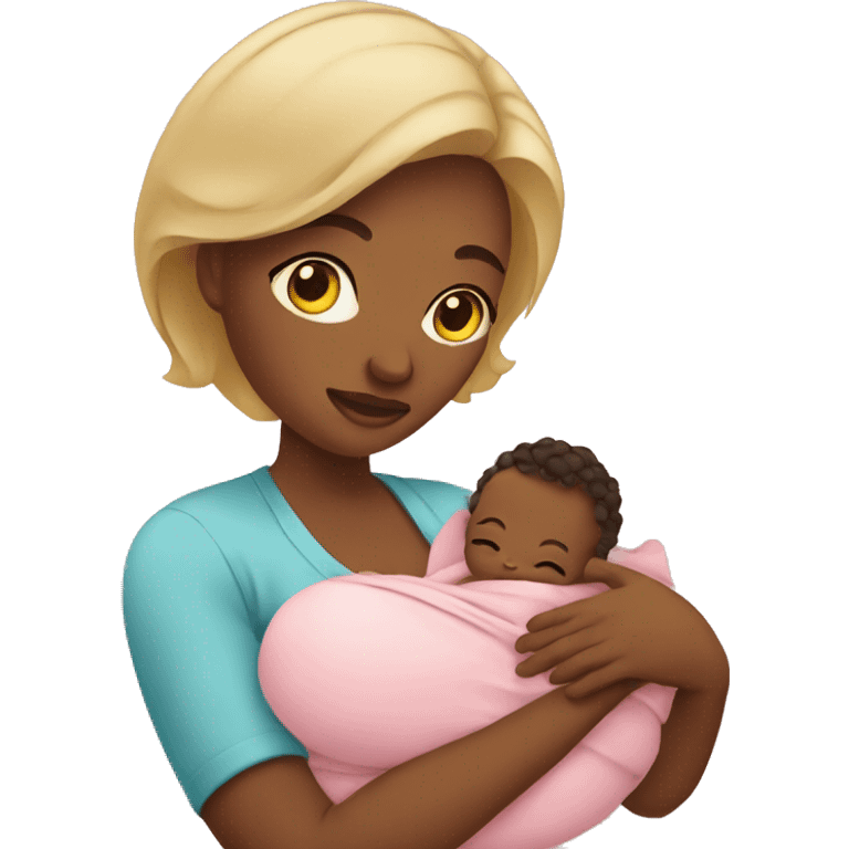 mom holding newborn baby girl emoji