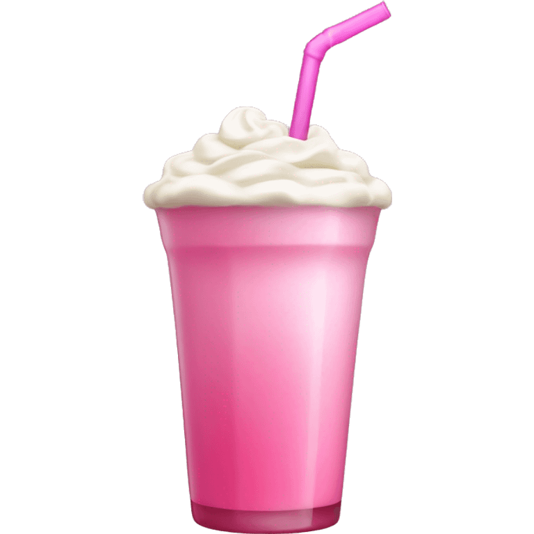 Pink drink with cream with a straw  emoji