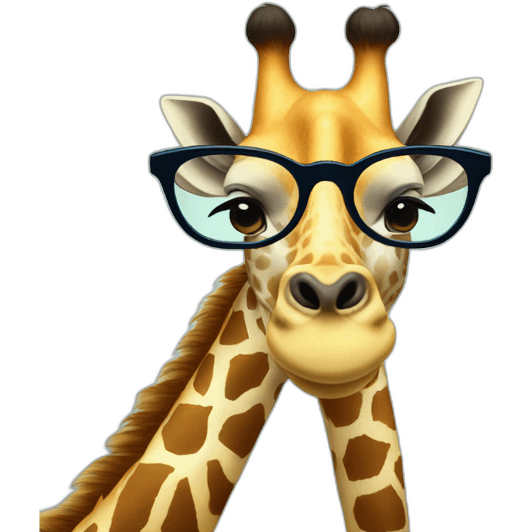 a giraffe in glasses emoji