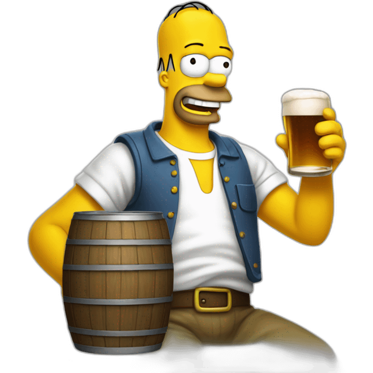 Homer qui boit une bière emoji