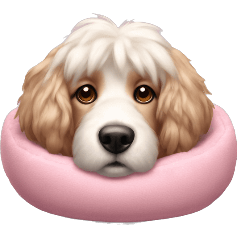 Pink doggie bed fluffy realistic  emoji