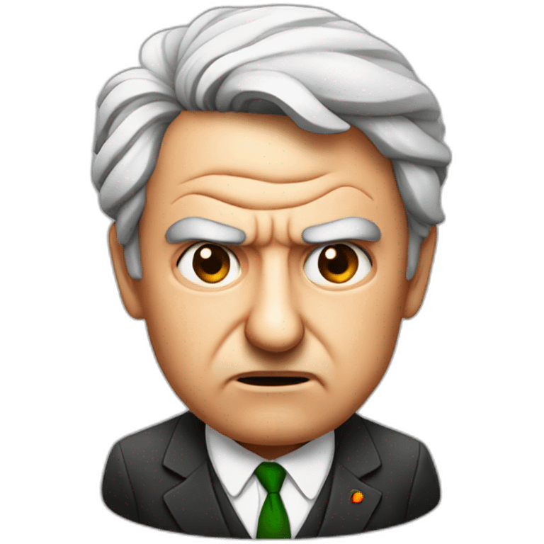 Angry Italian prime minister with a peach emoji