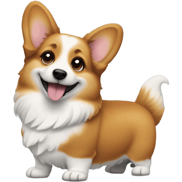 Corgi with a long tail emoji