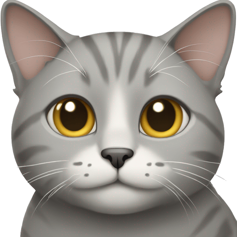 Gray cat with white belly emoji