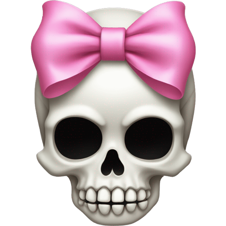 Skull with pink bow emoji