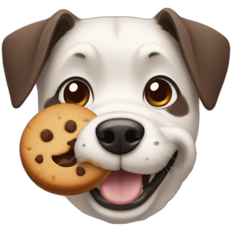 Dog eats cookies emoji