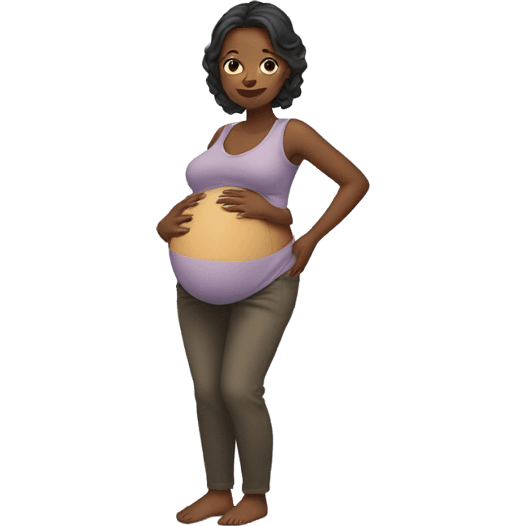 pregnant woman holding her belly emoji