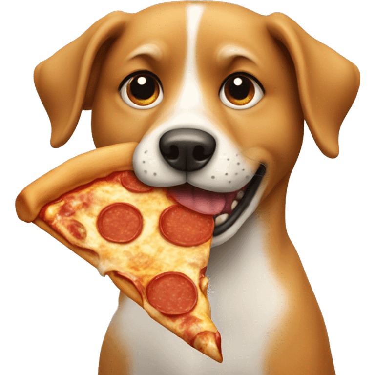 Dog eating pizza emoji