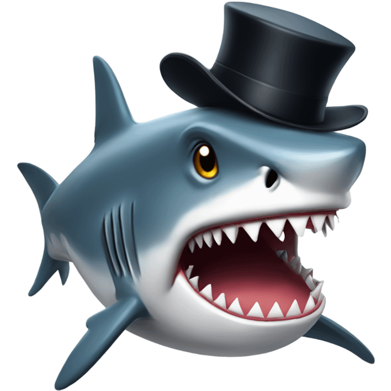 shark with tophat emoji