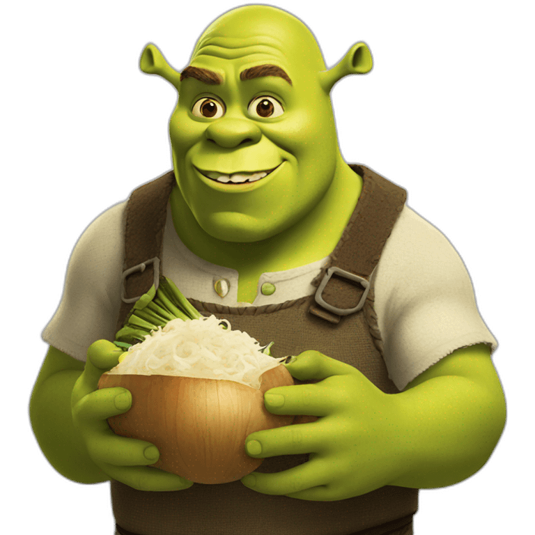 Shrek eating onion emoji