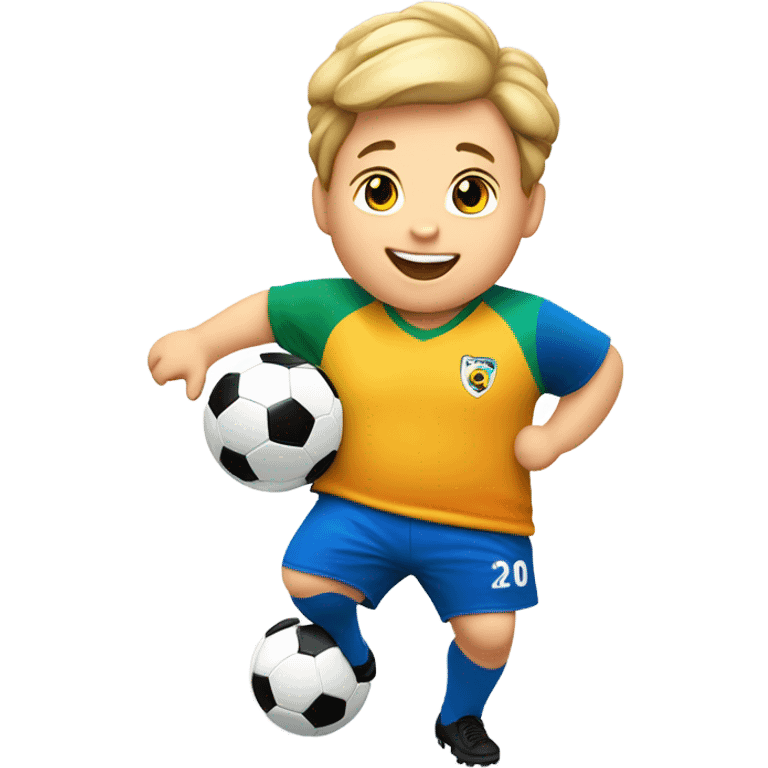 Fat kid playing soccer emoji