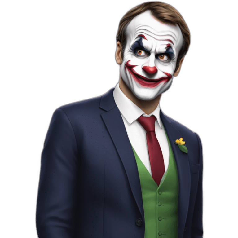 Emmanuel Macron déguisé en Joker emoji