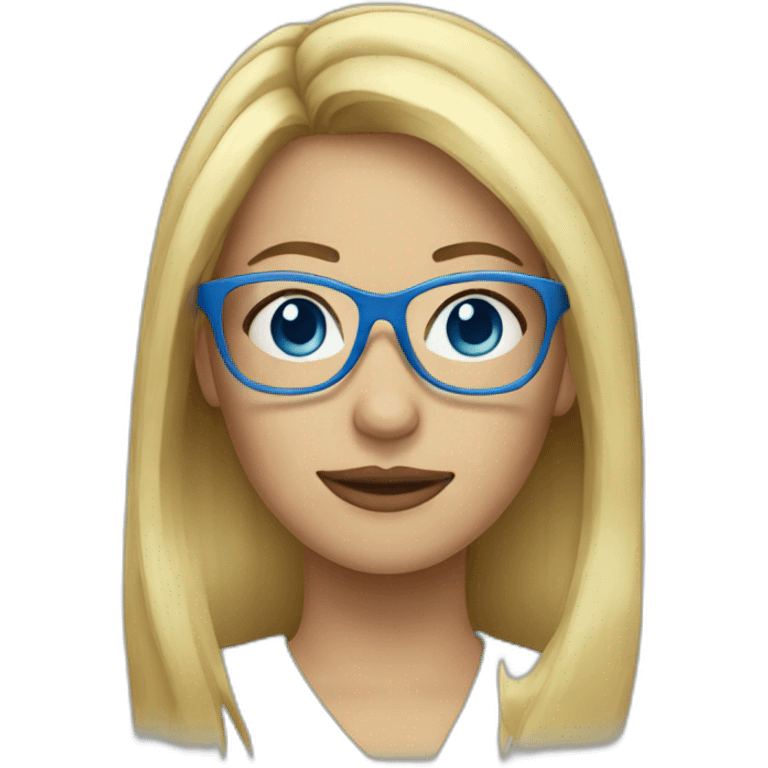 Woman blond hair and blue glasses emoji