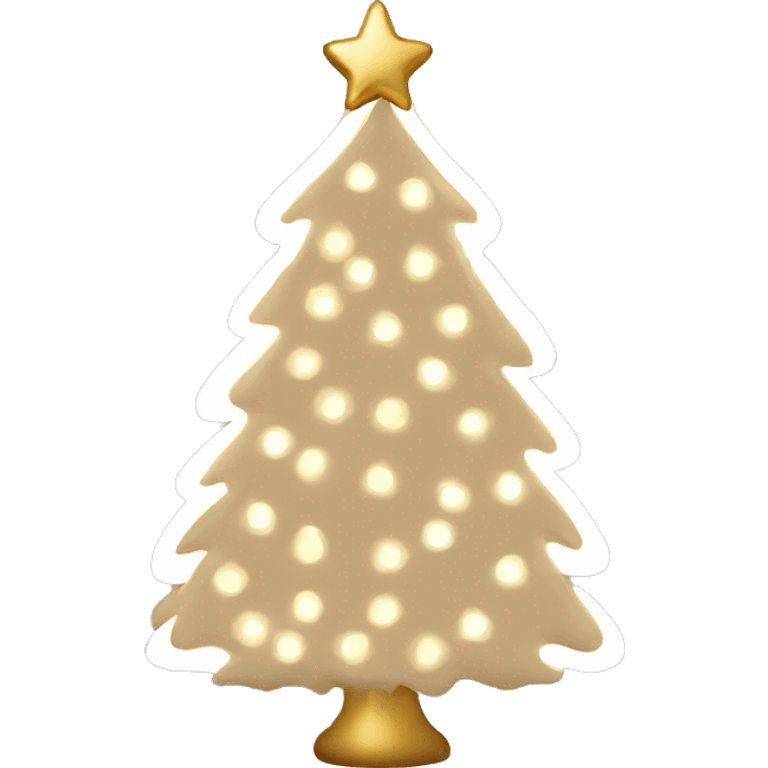 A beige christmas tree with gold lights  emoji