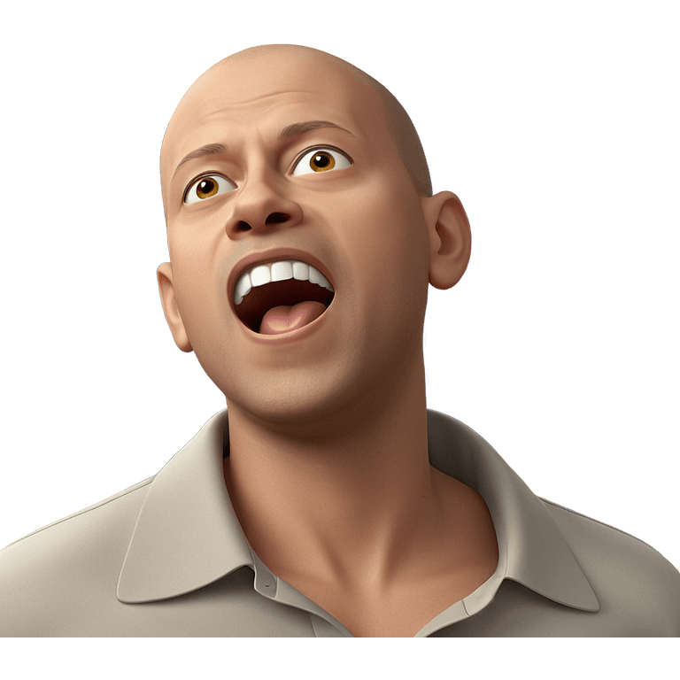 bald boy with open mouth emoji