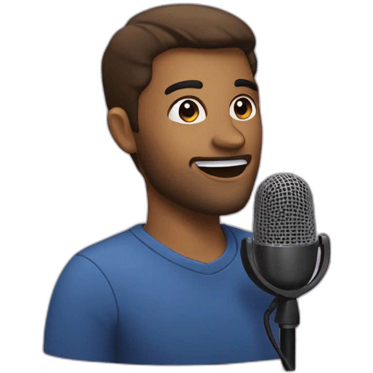 podcast host with microphone emoji