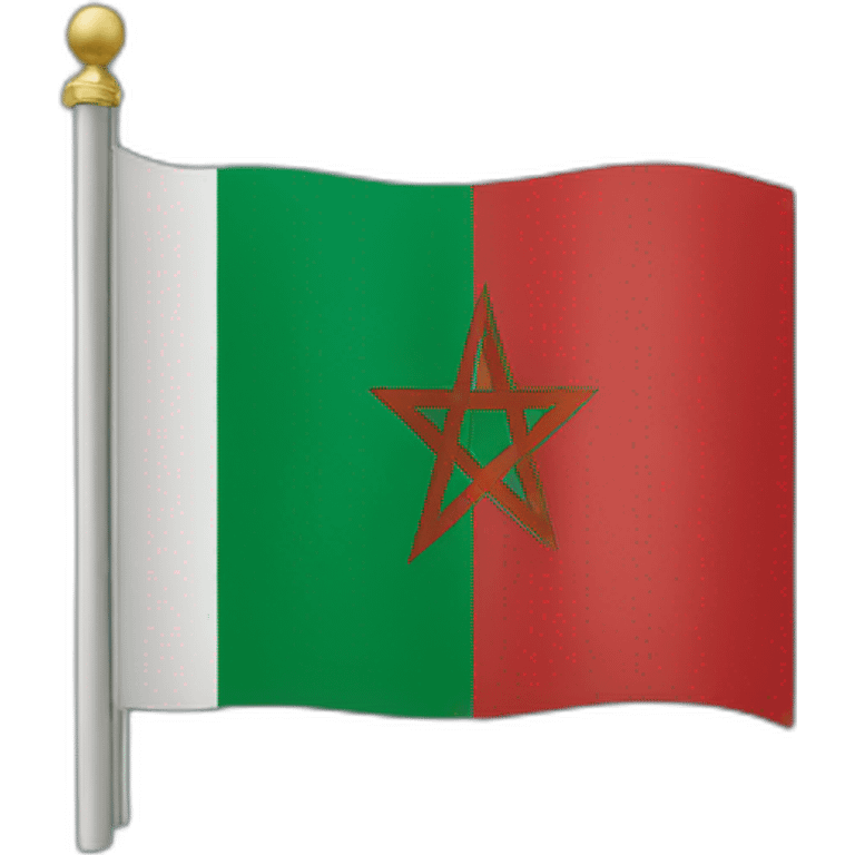 Morocco flag with fes writing in the centre emoji