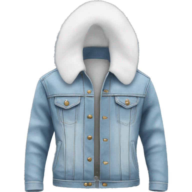 Light Denim Jackets with white fur emoji