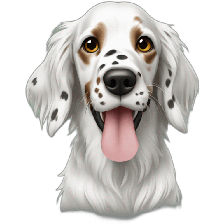 English setter peace sign emoji