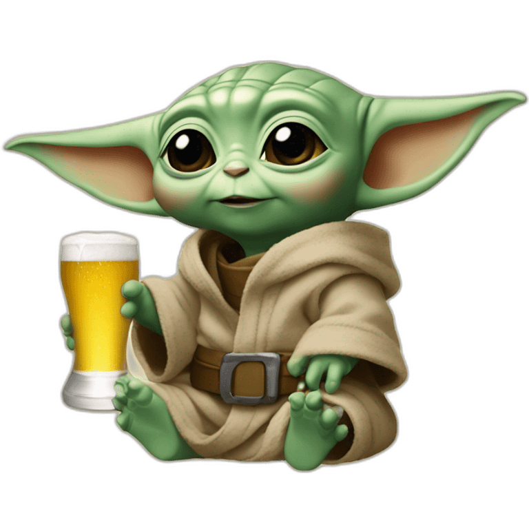 Baby yoda qui boit une biere emoji